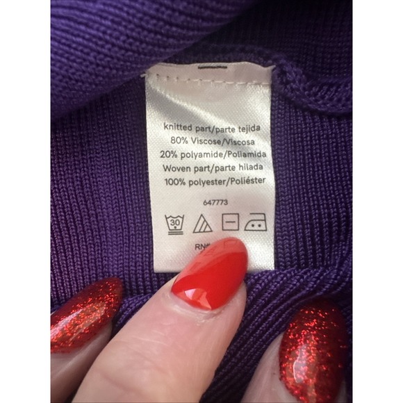 Venus Bodycon Dress Purple Bandage Dress Chiffon Overlay Halter Neck Size 8 NWOT - Picture 7 of 7